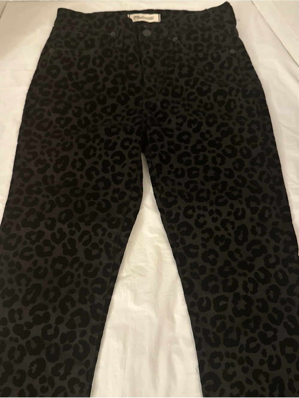 Madewell Black Leopard Print Jeans